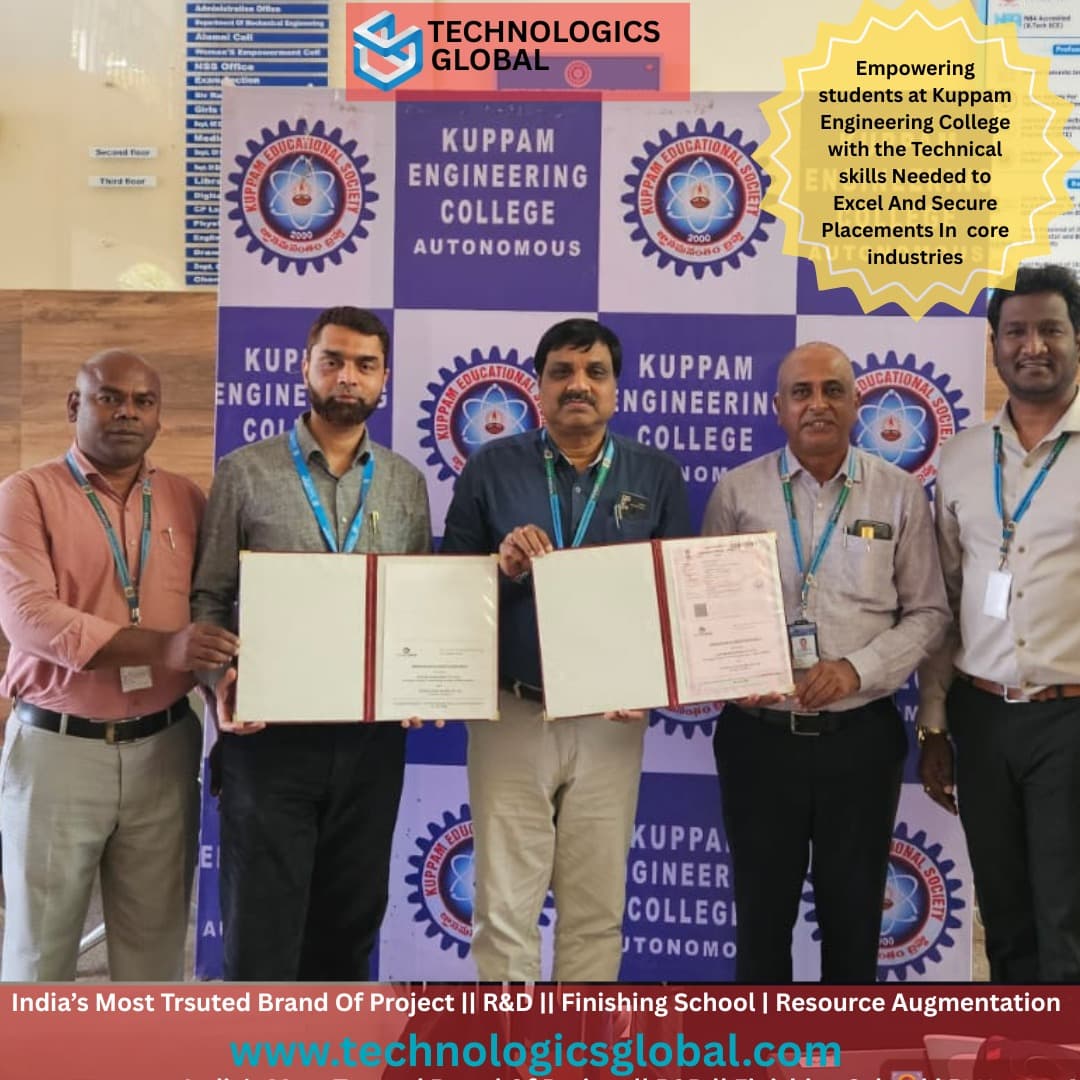 Technologics Global signing an MoU with Kuppam Engineering College to empower students with industry placement skills