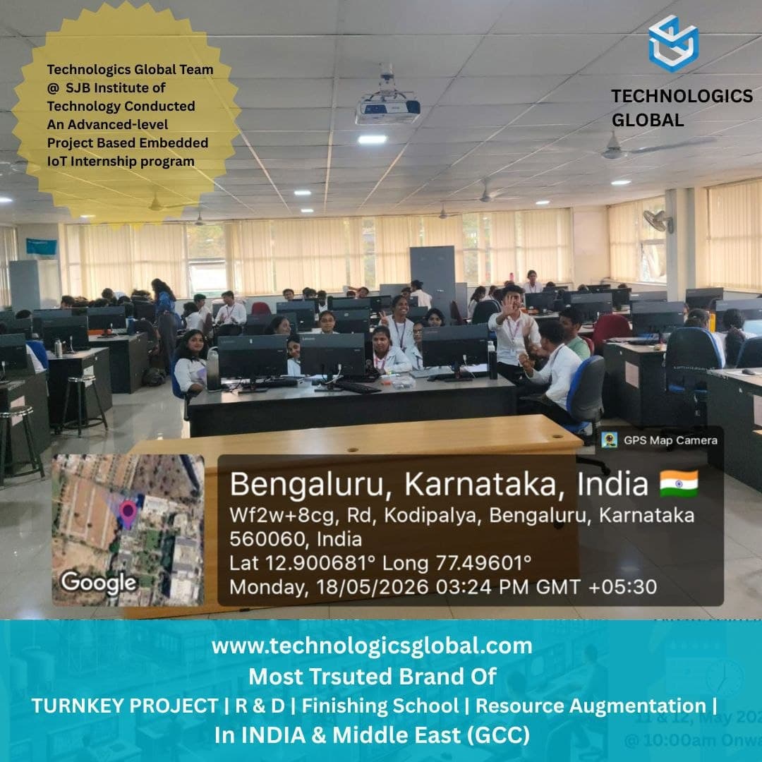 Embedded IoT internship lab at SJB Institute of Technology, Bengaluru