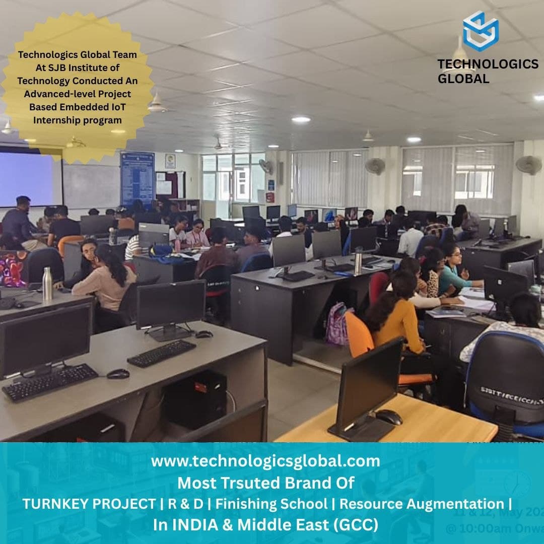 Advanced Embedded IoT internship program at the SJB Institute of Technology lab