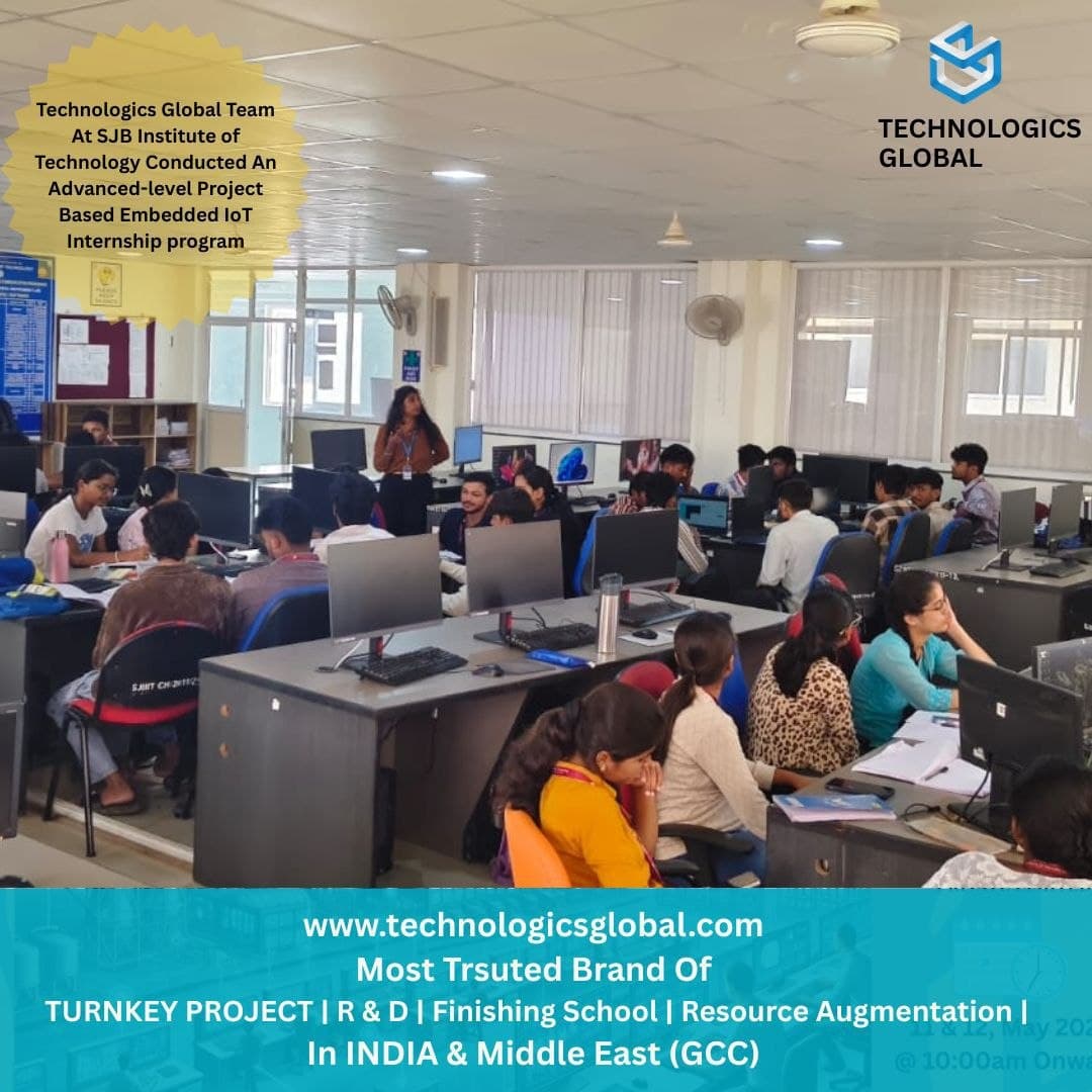 Students in the Embedded IoT internship program at SJB Institute of Technology