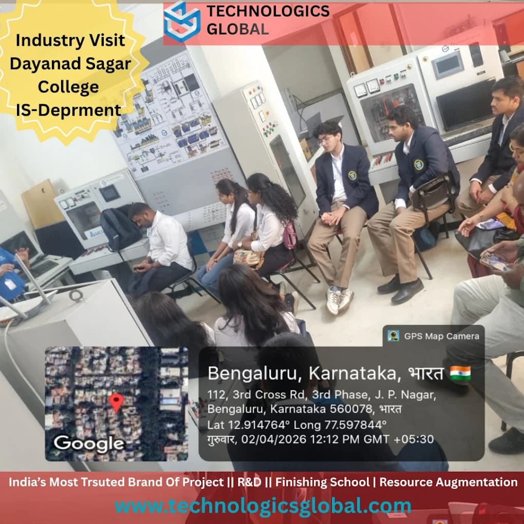 Dayananda Sagar College Instrumentation students on an industry visit to the Technologics Global automation lab